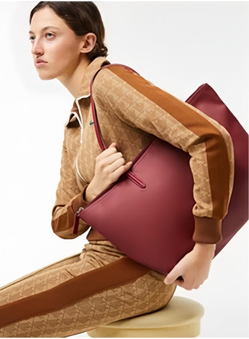 Lacoste Women's L12.12 Concept Fashion Versatile Large Capacity Large Size Zipper Handheld Shoulder Bag Tote Bag Large Claret 35cm * 30cm * 14cm - Image 5